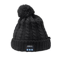 Sung-ll Soft and Warm Hat Wireless Beanie with Smart Cap Speaker Micro Headphone (black1)