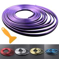 Car Interior Trim Strips - 16.4ft Universal Car Gap Fillers Automobile Moulding Line Decorative Accessories DIY Flexible Strip Garnish Accessory with Installing Tool (5M - Purple)