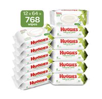 HUGGIES Natural Care Baby Wipes, 12 Packs, 768 Total Wipes
