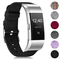 Humenn Bands Compatible with Fitbit Charge 2, Breathable Woven Fabric Quick Replacement Wristband Straps, Women Men