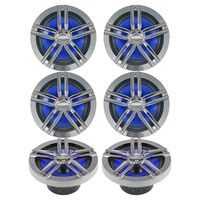 6 Enrock Marine 2-Way 180-Watts High-Performance 6.5" Water-Resistant Loudspeakers (Charcoal)