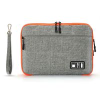 Jelly Comb Tablet Bag, Double Layer Electronics Organizer for 10.1-11 inch (25.6-27.96 cm) Tablets, Cables, Mobile Phone, Powerbank and Electronics Accessories, Orange and Gray