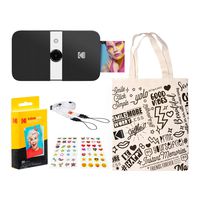 KODAK Smile Instant Print Digital Camera (Black/White) Travel Kit