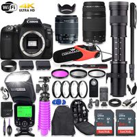 Canon EOS 90D DSLR Camera Kit with Canon 18-55mm & 75-300mm Lenses + 420-800mm Telephoto Zoom Lens + TTL Flash (Upto 180 Ft) + Commander Microphone + 128GB Memory + Accessory Bundle