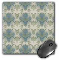 3dRose LLC 8 X 8 X 0.25 Inches A Touch of Peacock Elegant Damask Pattern Mouse Pad (mp_115391_1)