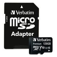 Verbatim 128GB Premium microSDXC Memory Card with Adapter, UHS-I V10 U1 Class 10