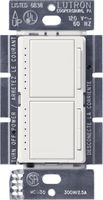 Lutron Maestro Dual Dimmer Switch for Incandescent and Halogen Bulbs, 300-Watt, Single-Pole, MA-L3L3-SW, Snow