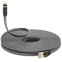 Cat 7 Ethernet Cable 30 ft, MORELECS Nylon Braided Cat 7 Internet Cable 30 ft Ethernet Cable RJ45 Network Cable Cat7 LAN Cable for PC Mac Router Laptop