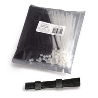 Stepton 300-Pack Cable Zip Ties 8-Inch with 0.19-Inch/4.8mm Width Black and White Nylon Heavy Duty Comes with 10 Fastening Wires