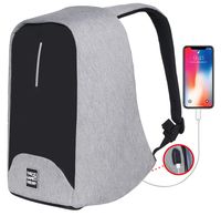 Travel Laptop Backpack, Gray Anti-Theft Bag with USB Port for College/Business