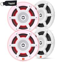 JBL MW8030AM - Two Pairs of Stadium Marine MW8030 White 8" Premium 3-Way RGB LED Convertible Speakers