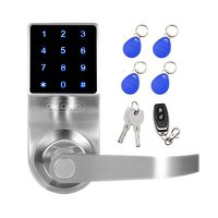 COLOSUS NDL319 Keyless Electronic Digital Smart Door Lock for Home & Office Security, Touchscreen - 50 User Codes + 4 Key Fobs + 1 Remote + 2 Keys (Silver) ...