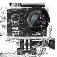 Action Camera, ZONKO 4K Ultra HD WiFi Sports Camera, 12MP 170 Degree Wide-Angle Lens, 30M Waterproof Camera for Scuba Diving, Snorkeling, Include 19 Accessories Kit