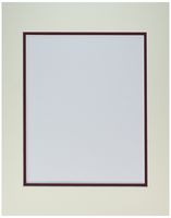 Pack of 20 11x14 Cream/Maroon Double Mats Mattes with White Core Bevel Cut for 8x10 Photo + Backing + Bags