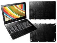 Decalrus - Protective Decal for Lenovo Yoga 3 Pro 2-in-1 (13.3" Touchscreen) Laptop Fullbody Crocodile Skin Pattern Texture Skin Carbon Fiber Skins Decal for case Cover wrap CROyoga3ProBlack