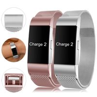 Find-MyWay Compatible with Fitbit Charge 2 Band,Charge 2 Accessories Stainless Steel Bracelet Women Men Wristbands Strap Rose Gold Silver Compatible for Charge 2 Fitness Tracker