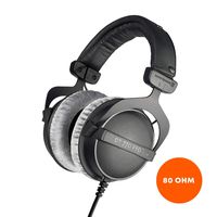 beyerdynamic DT 770 PRO 80 Ohm Over-Ear Studio Headphones in black. Enclosed design, wired for professional recording and monitoring