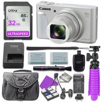 Canon PowerShot SX730 (Silver) Digital Camera with 32GB SD Memory Card + Accessory Bundle