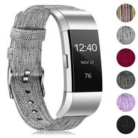 Humenn Bands Compatible with Fitbit Charge 2, Breathable Woven Fabric Quick Replacement Wristband Straps, Women Men