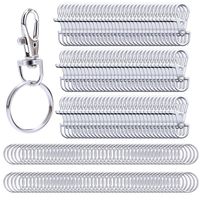 Livder 200 Pieces Metal Swivel Lanyard Snap Hook Lobster Claw Clasp and Split Key Rings Chain