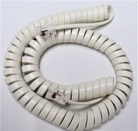 Barely Off White Short (9' Ft) Generic Handset Curly Coil Phone Cord Fits Nearly All Landline Phones Spring Spiral Telephone Receiver Wire Cable 4P4C RJ9 Universally Compatible by DIY-BizPhones