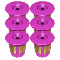 6-Pack Reusable Gold Plated Mesh Coffee Filters For Keurig 2.0 and 1.0 Brewers Fits K200/K250, K300/K350, K400/K450/K460, K500/K550/K560