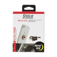 Nite Ize Steelie Vent Mount Kit Plus - Magnetic Car Vent Mount for Smartphones with 2x Holding Power and Restickable Magnet Adapter