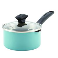 Farberware 21945 Dishwasher Safe Nonstick Sauce Pan/Saucepan with Straining and Lid, 1 Quart, Blue
