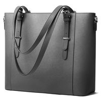 Genuine Leather Laptop Bag for Women Shoulder Bag Large Work Carry-on Tote Bag in Trolley Handle by Enmain