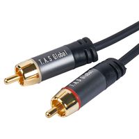 RCA Audio Cables - 2 Channel Audio Interconnect Cable 6ft 24K Gold-Plated connectors by T.A.S Global Cables