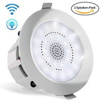 Pyle 3.5" Pair Bluetooth Flush Mount In-wall In-ceiling 2-Way Home Speaker System Built-in LED Lights Aluminum Housing Spring Loaded Clips Polypropylene Cone & Tweeter Stereo 140 Watts (PDICBTL35)