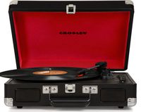 Crosley Cruiser Deluxe Vintage 3-Speed Bluetooth Suitcase Turntable, Black