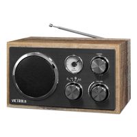 Victrola Wooden Desktop FM Radio with Bluetooth, Farmhouse Shiplap Grey (Renewed)
