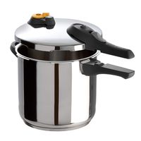 T-fal Pressure Cooker, Stainless Steel Cookware, Dishwasher Safe, 15-PSI Settings, 6.3-Quart, Silver, Model P25107