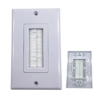 CERRXIAN Single Brush Gang Media Cables Pass Through Receptacle Wall Face Plate