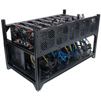 Rosewill 8 GPU Mining Case Open Air Stackable Frame - Mine Cryptocurrency Bitcoin (BTC)/Ethereum (ETH/ETC)/Zcash/Monero & More Altcoins, Dual PSU Miner Rig, Max Airflow/No Overheating