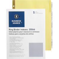 Business Source 20066 Insertable Tab Divider - Set of 5 Clear Tabs