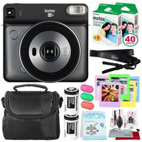 Fujifilm instax Square SQ6 Instant Film Camera (Graphite Grey) + 40 Sheet Square Instant Film + Deluxe Bundle (USA Warranty)