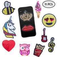 11 VSCO Girl Sequin Stickers for Water Bottles, Computer Laptop Stickers for Teens, Trendy Phone Stickers Decals for Cases, Girls Tumblr Stickers Pack, Cute Stickers for Back to School Supplies
