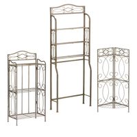 Southern Enterprises 3 Tier Reflections Bath Storage - Set of 3 pcs - Durable Metal Frame Construction
