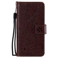 Lomogo Leather Wallet Case for Galaxy S8 with Stand Feature Card Holder Magnetic Closure, Shockproof Flip Case Cover for Samsung Galaxy S8 - LOHHA130352 Brown