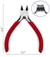 iexcell 4.5" Side Cutter Diagonal Wire Cutting Pliers Nippers Repair Tool, Red, Anti-Slip