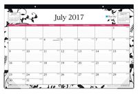 Blue Sky 2017-2018 Academic Year Monthly Desk Pad Calendar, 17" x 11", Analeis