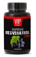 Supreme Resveratrol Extract 1200mg - Premium Red Wine Extract 1200 - Maximum Strength Super Blend (1 Bottle 60 Capsules)