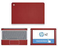 Decalrus - Protective Decal for HP x2 210 G2 (Detachable PC) (10.1" Screen) Laptop RED Carbon Fiber Skin Skins Decal for case Cover wrap CFhpX2_210G2Red
