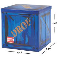 CAMP LINER Large Loot Drop Box Accessory (14" x 14" x 14") - Goes with Merch Like Pickaxes, Guns, Costumes - Perfect Decoration Gift for Gamers, Boys, Parties