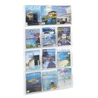 Safco Products Reveal 12 Magazine Display, 5602CL, Wall Mountable, Thermoformed Plastic Resin Construction, No Sharp Edges or Corners