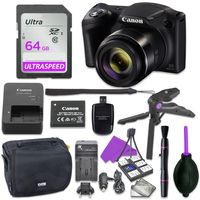 Canon Powershot SX420 Point & Shoot Digital Camera Bundle w/ Tripod Hand Grip , 64GB SD Memory , Case and More (Black)