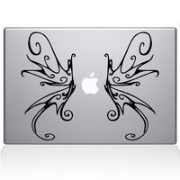 The Decal Guru Swirly Wings MacBook Decal Vinyl Sticker - 13" MacBook Pro (2015 & Older) - Black (1188-MAC-13P-BLA)