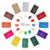 Stamp Pads, UBEGOOD Washable Ink Pads for Kids, Craft Ink Stamp Pads for Rubber Stamps, Paper, Scrapbooking, Wood Fabric, Best Gift for Kids (12 Pack)